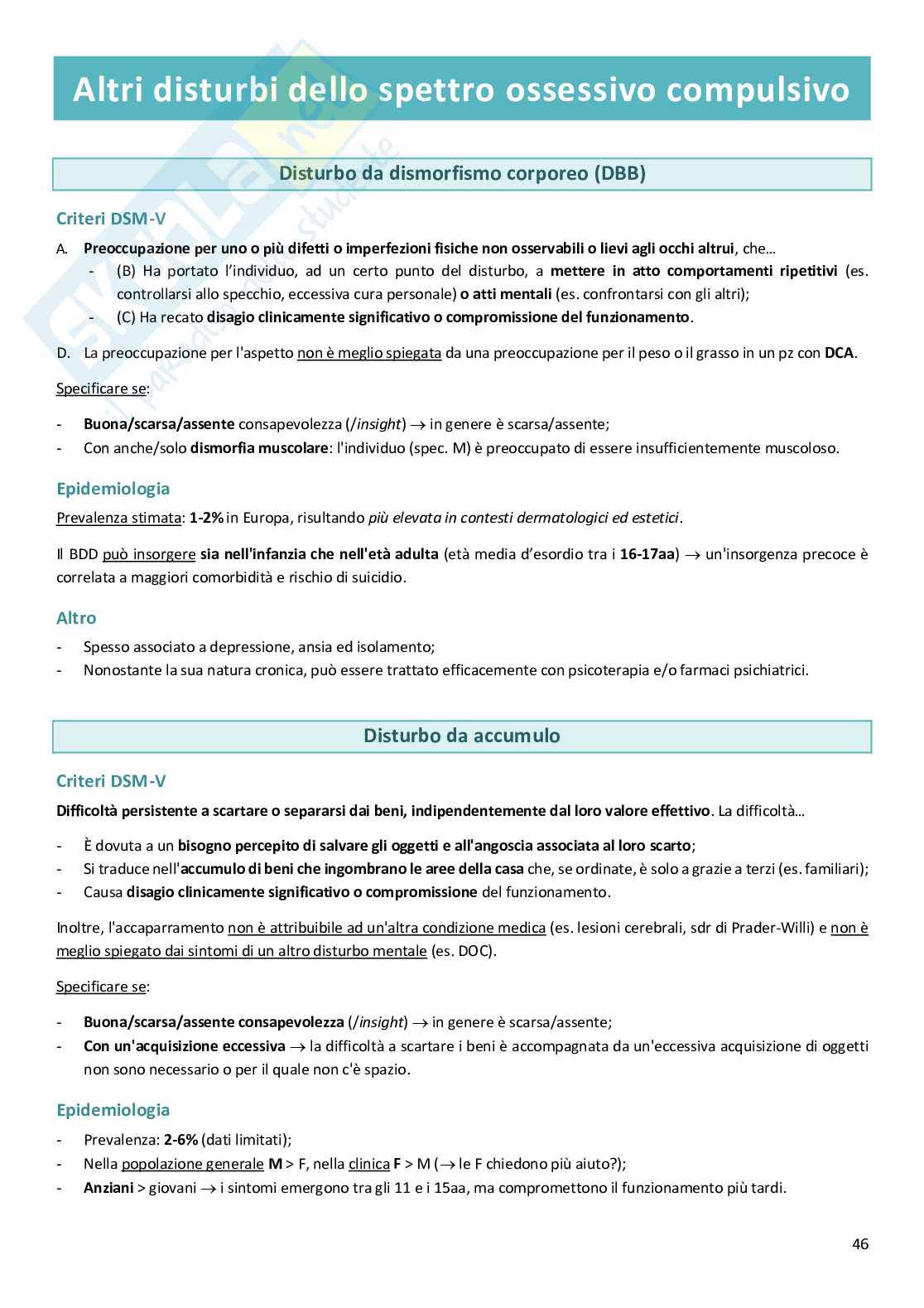 Appunti di Psichiatria del V anno di Medicina a Padova Pag. 46