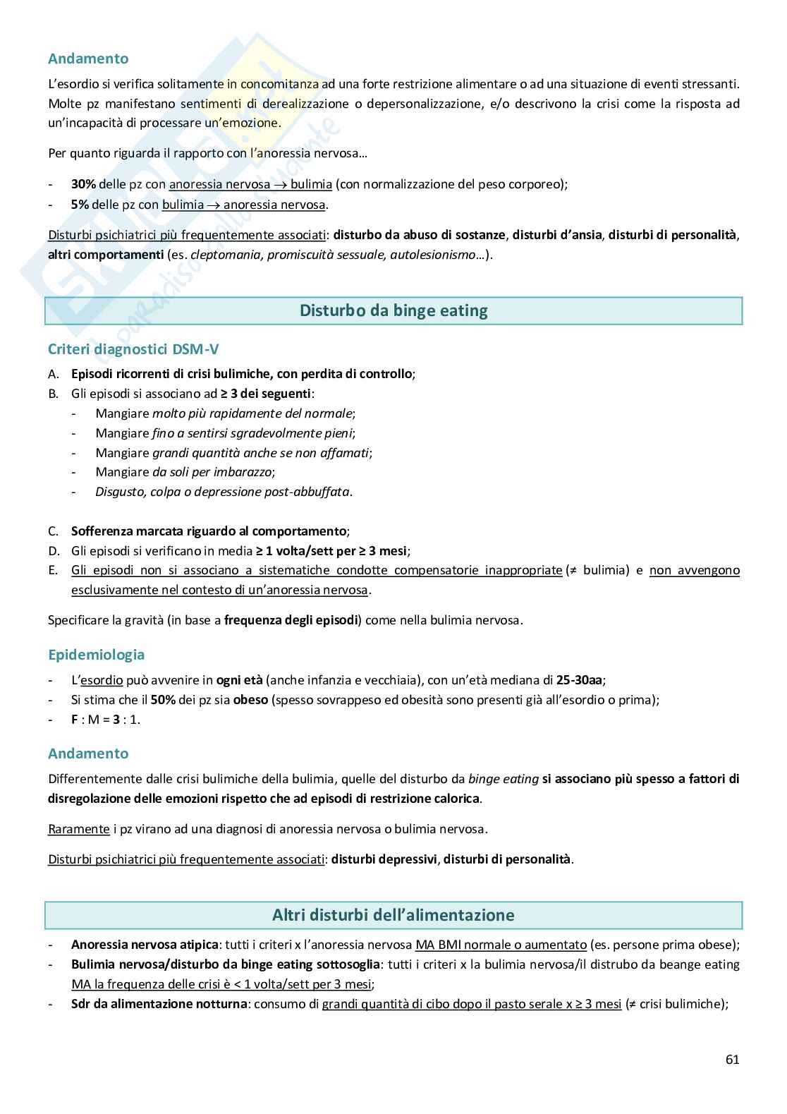 Appunti di Psichiatria del V anno di Medicina a Padova Pag. 61