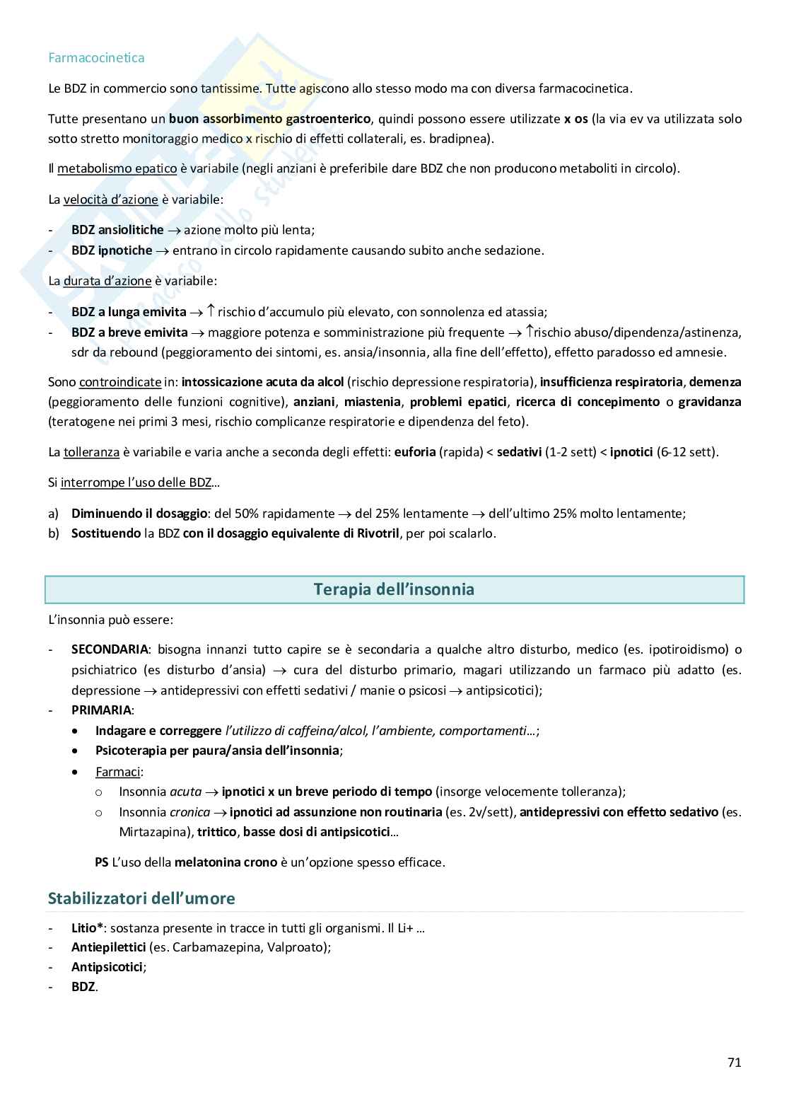 Appunti di Psichiatria del V anno di Medicina a Padova Pag. 71