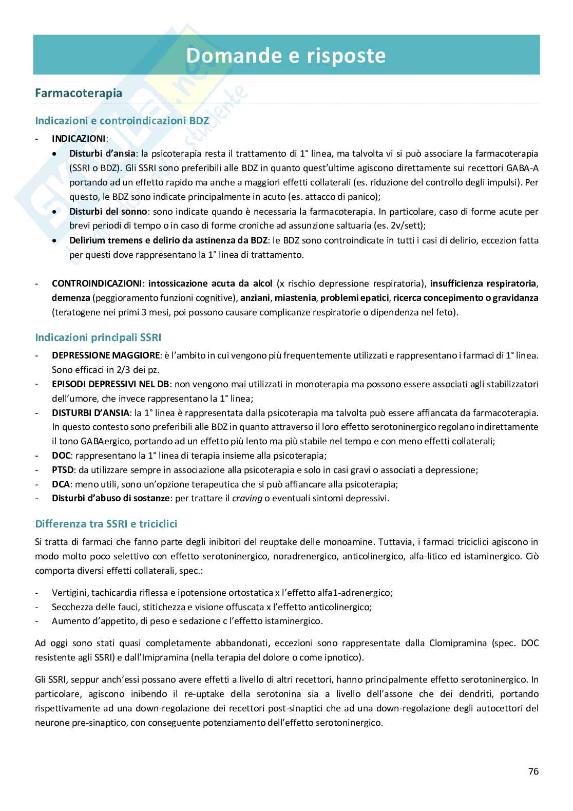 Appunti di Psichiatria del V anno di Medicina a Padova Pag. 76