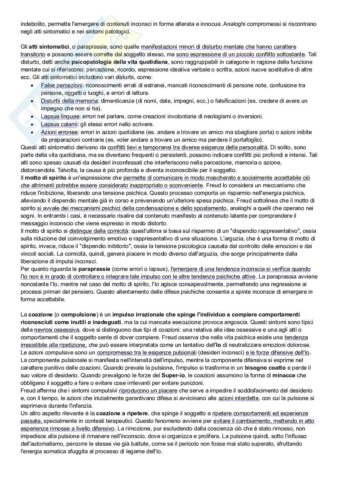 Riassunto esame Psicologia dinamica, Prof. Rollé Luca, libro consigliato Manuale di psicologia dinamica, Quaglia, Longobardi Pag. 21