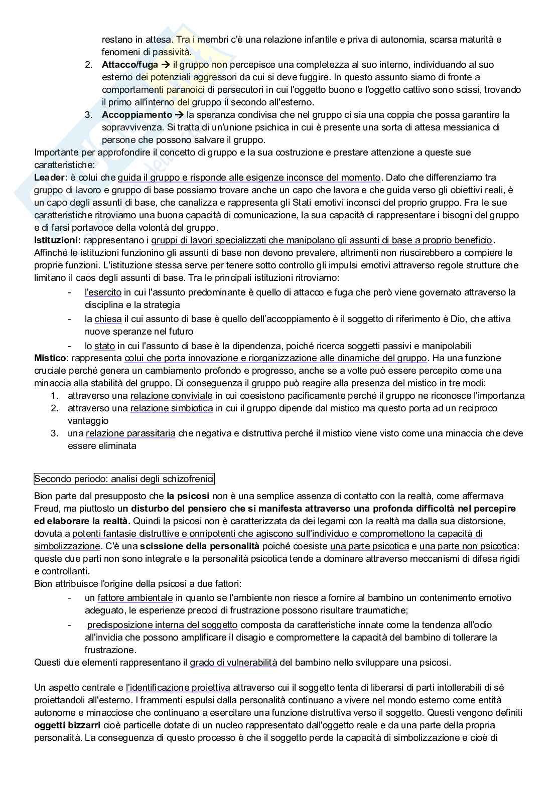 Riassunto esame Psicologia dinamica, Prof. Rollé Luca, libro consigliato Manuale di psicologia dinamica, Quaglia, Longobardi Pag. 46