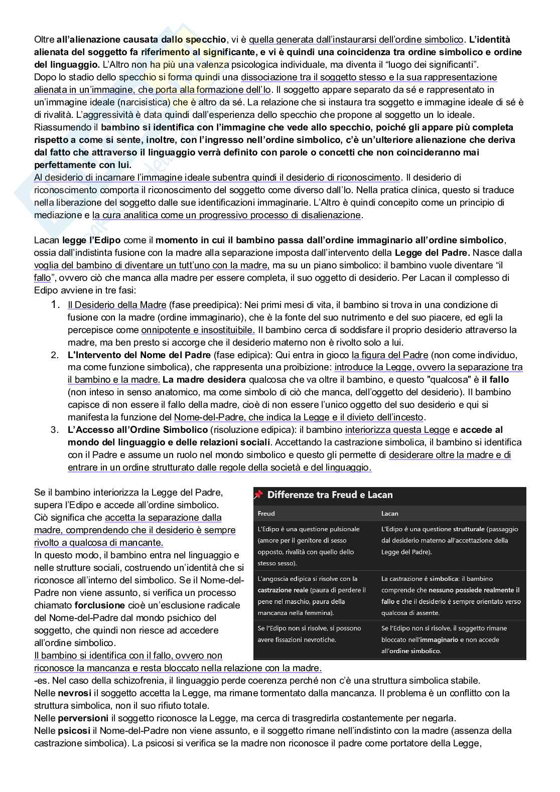 Riassunto esame Psicologia dinamica, Prof. Rollé Luca, libro consigliato Manuale di psicologia dinamica, Quaglia, Longobardi Pag. 51