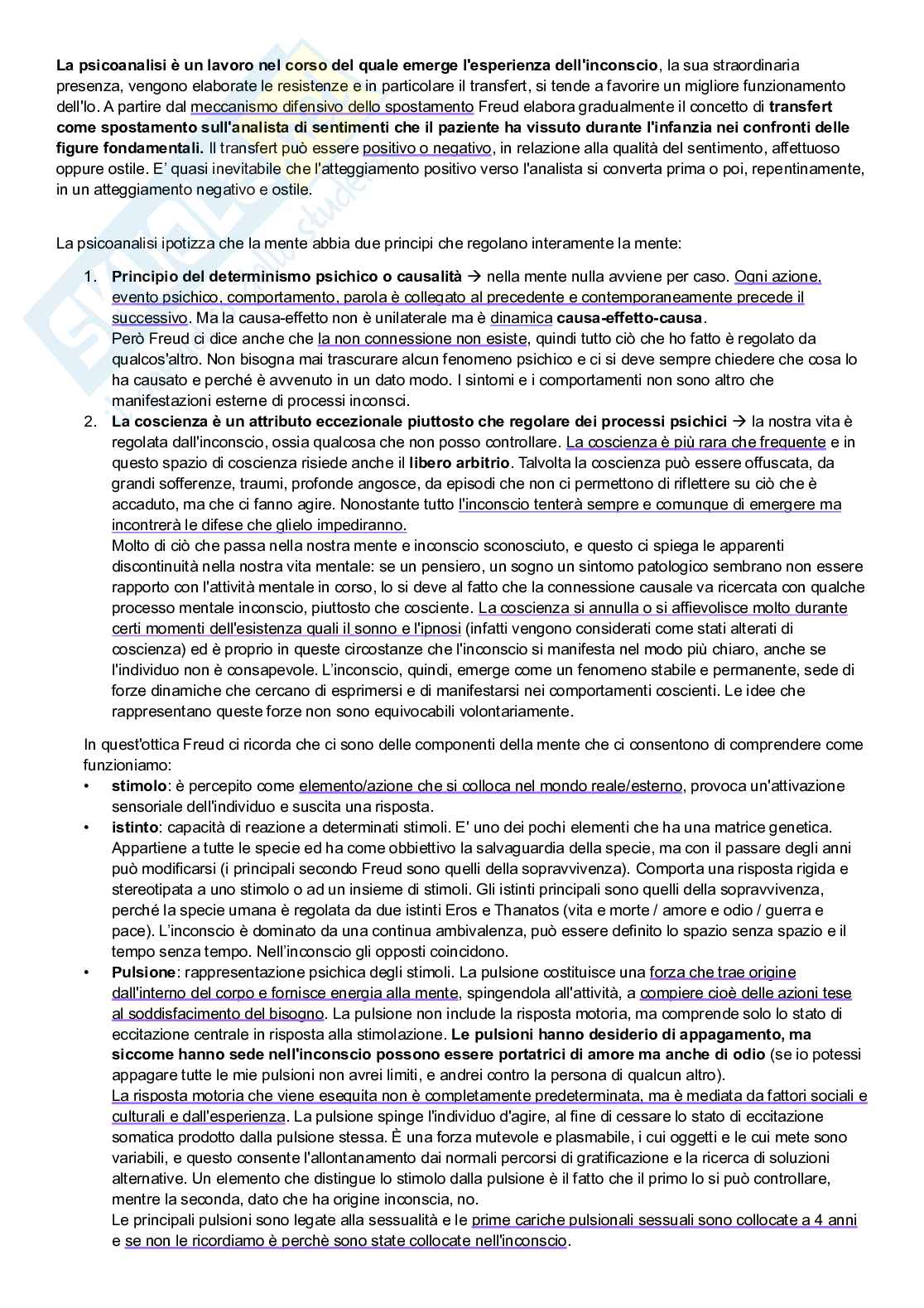 Riassunto esame Psicologia dinamica, Prof. Rollé Luca, libro consigliato Manuale di psicologia dinamica, Quaglia, Longobardi Pag. 6