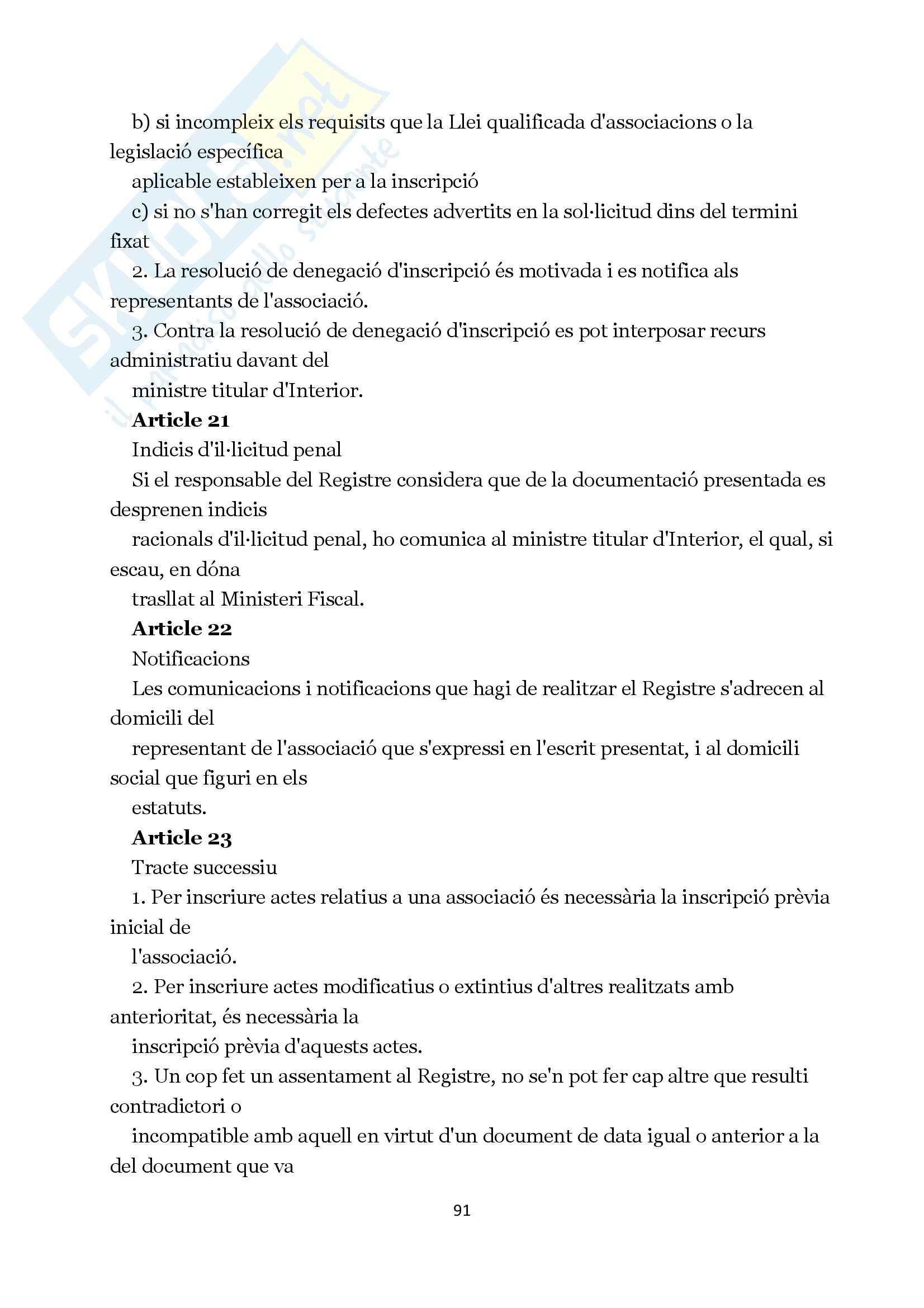 Diritto pubblico comparato - la libertà di associazione in Andorra Pag. 91