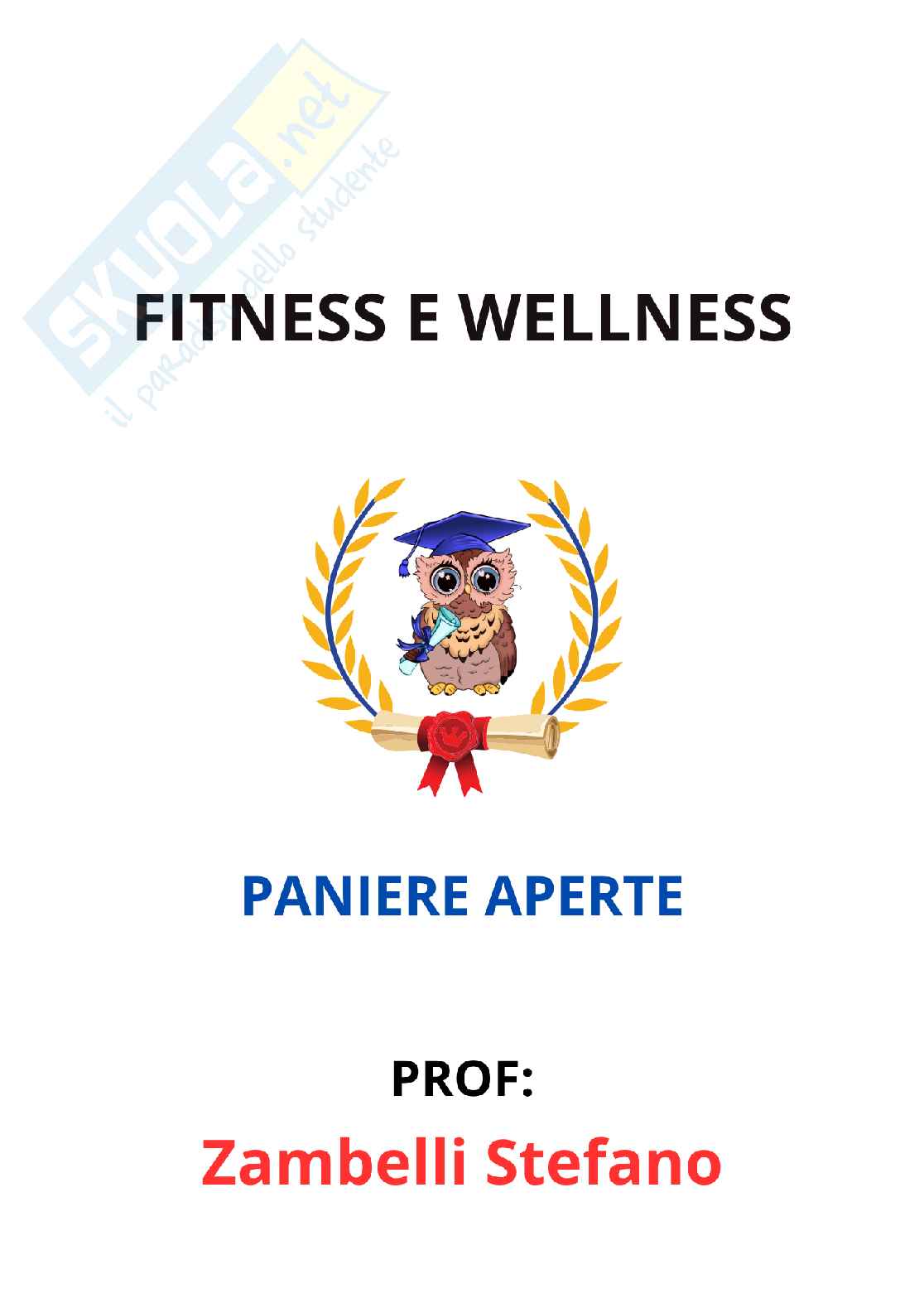 Paniere Fitness e wellness (2026) - Risposte aperte corrette  Pag. 1