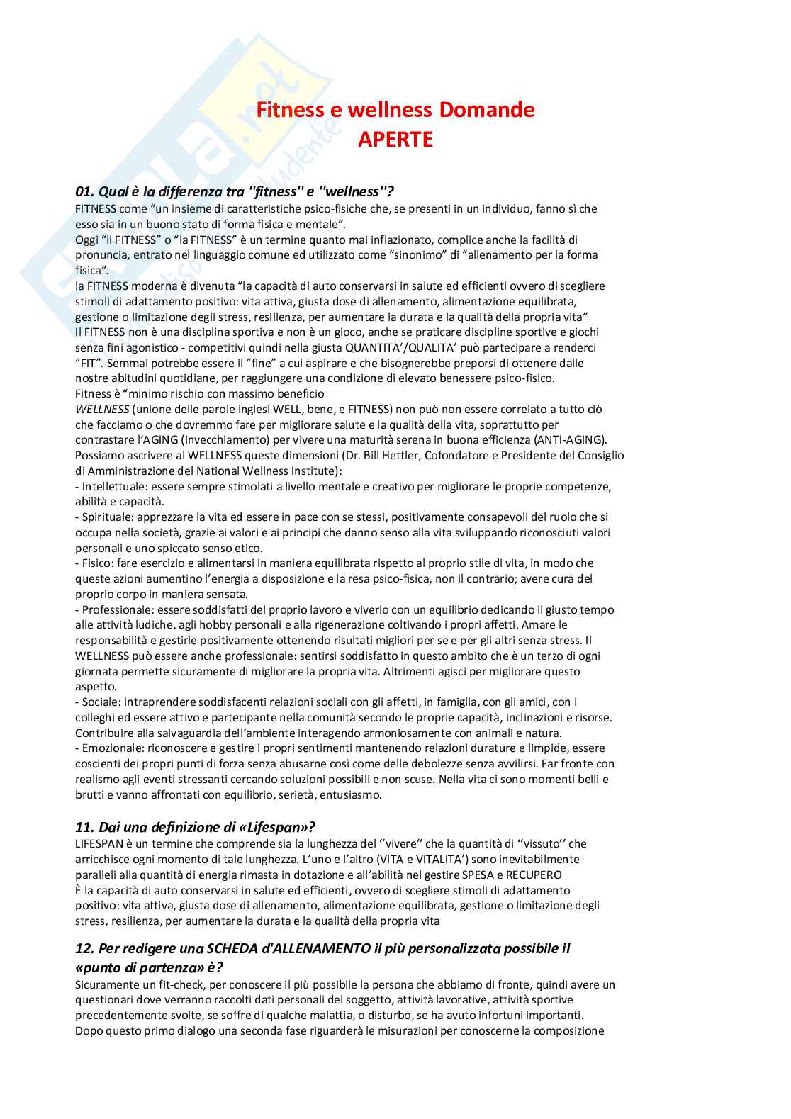 Paniere Fitness e wellness (2026) - Risposte aperte corrette  Pag. 2