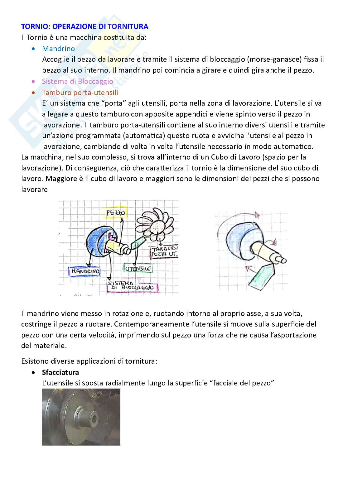 Tecnologie industriali, parte 11 - Processi di lavorazione per asportazione di truciolo: tornitura e fresatura Pag. 2