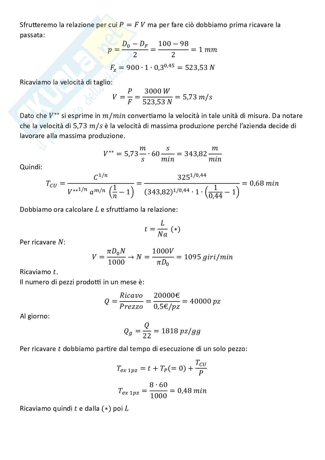 Tecnologie industriali, parte 11 - Processi di lavorazione per asportazione di truciolo: tornitura e fresatura Pag. 31