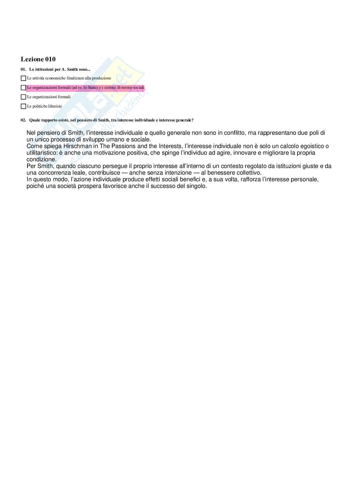 Paniere completo di Sociologia dei processi economici - Risposte multiple e aperte - aggiornato (2026) Pag. 11