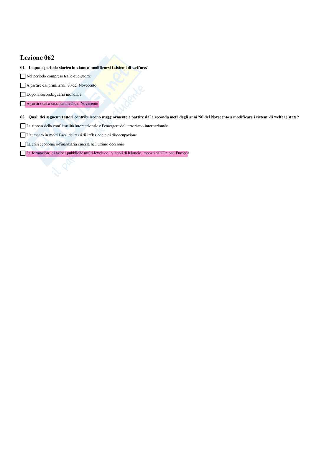 Paniere completo di Sociologia dei processi economici - Risposte multiple e aperte - aggiornato (2026) Pag. 61