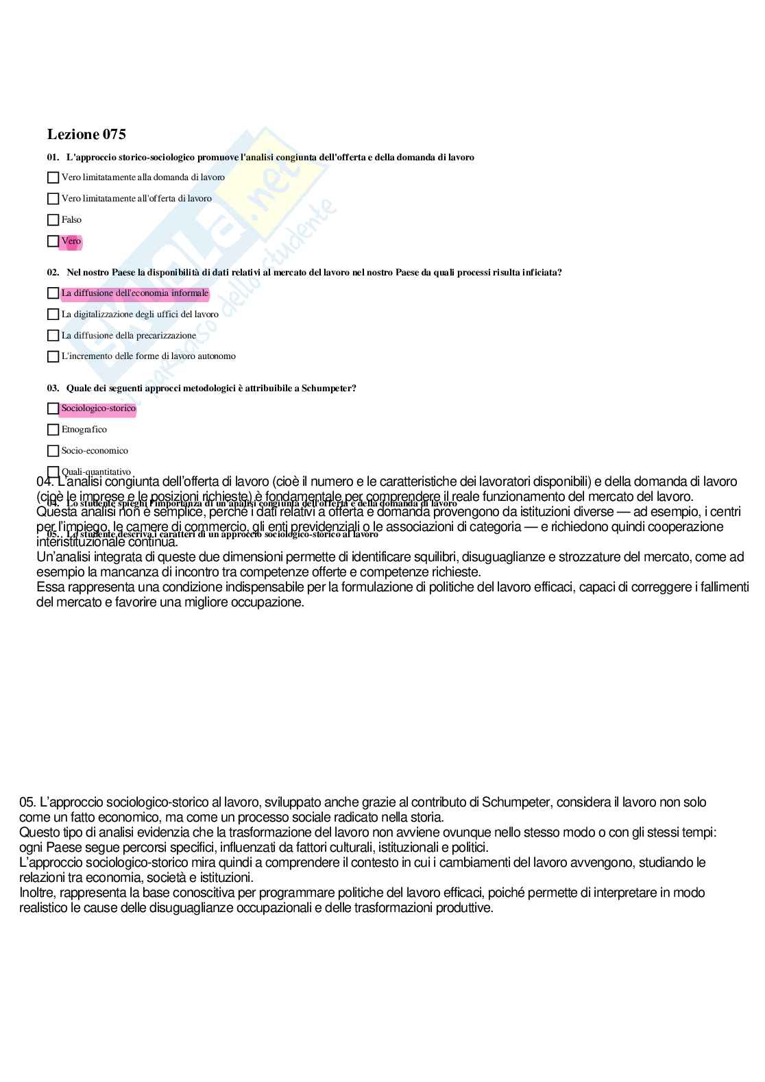Paniere completo di Sociologia dei processi economici - Risposte multiple e aperte - aggiornato (2026) Pag. 71