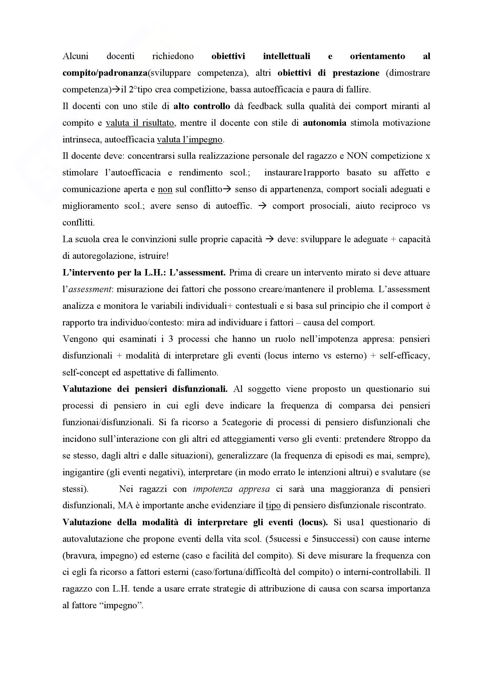 Riassunto esame Pedagogia clinica, prof. Bagnato, libro consigliato Valutazione e trattamento dei disturbi del comportamento, Filippello Pag. 11