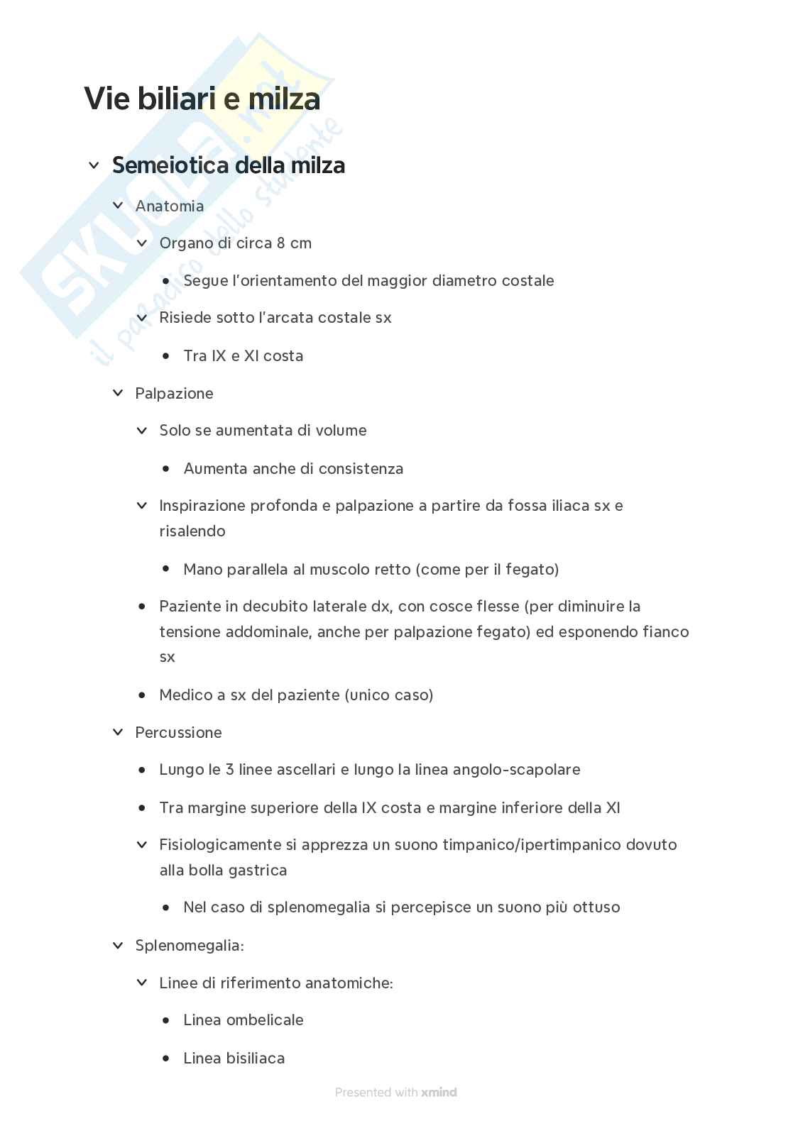 Semeiotica della milza e della colecisti Pag. 1