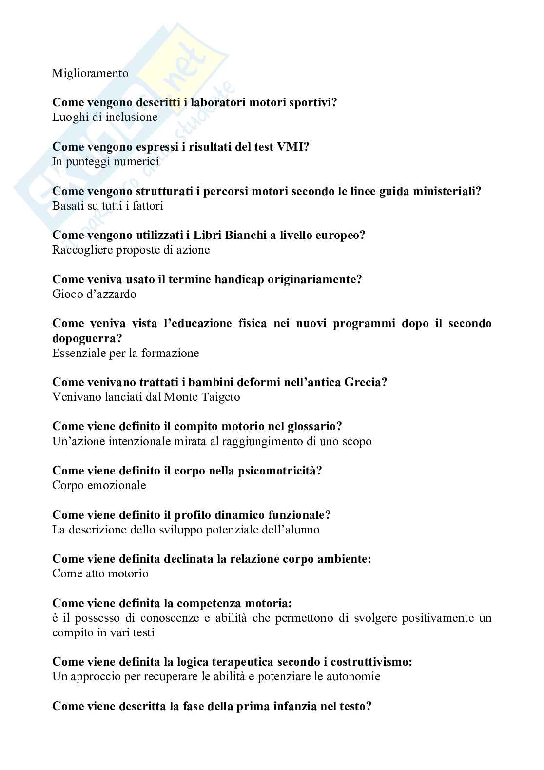 Paniere di Didattica, attività motoria e rieducazione funzionale, 2026 Pag. 11