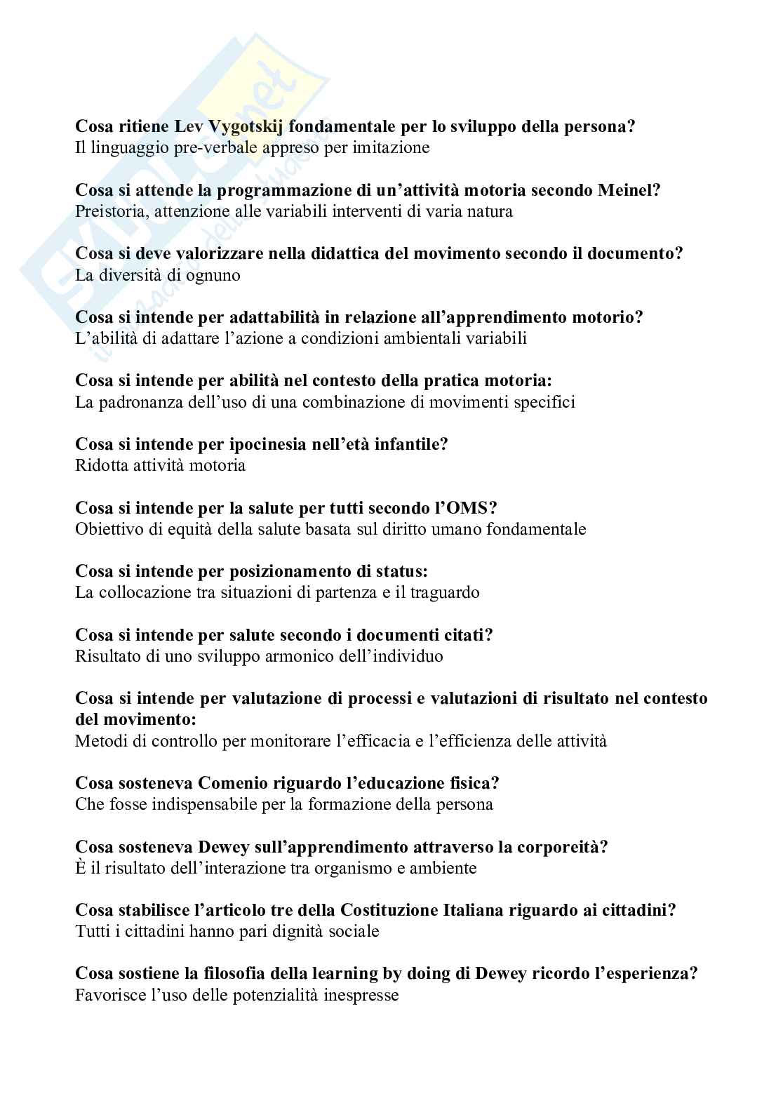 Paniere di Didattica, attività motoria e rieducazione funzionale, 2026 Pag. 16