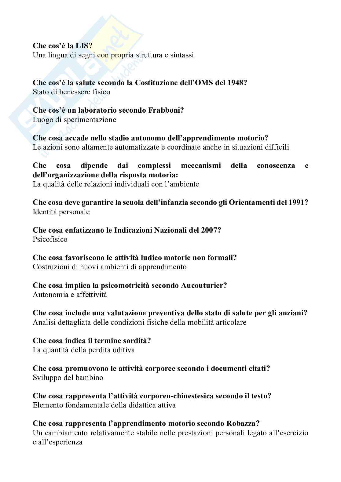 Paniere di Didattica, attività motoria e rieducazione funzionale, 2026 Pag. 2