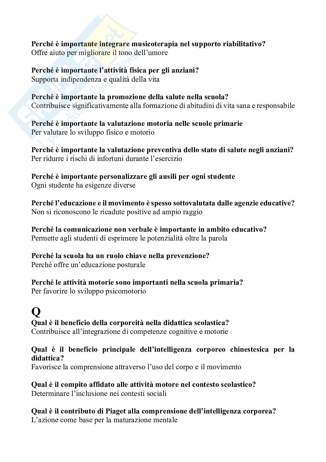 Paniere di Didattica, attività motoria e rieducazione funzionale, 2026 Pag. 21