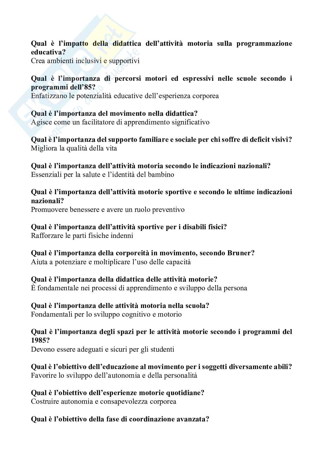 Paniere di Didattica, attività motoria e rieducazione funzionale, 2026 Pag. 26