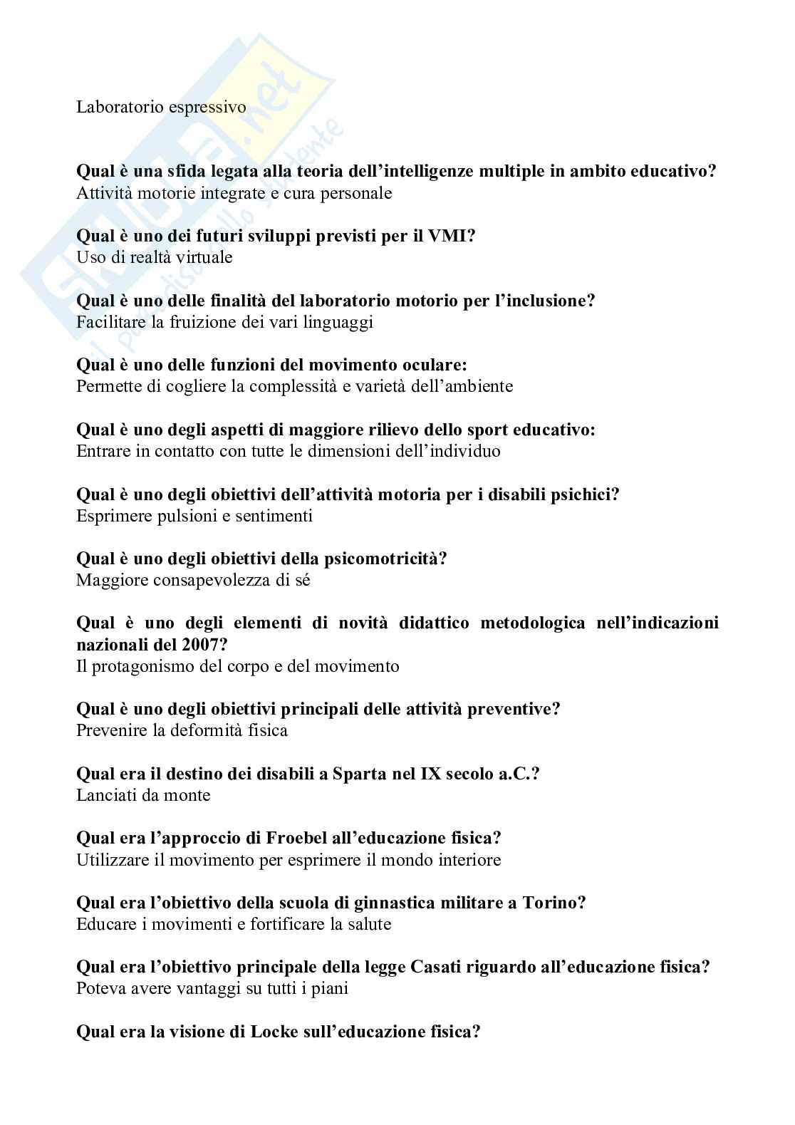 Paniere di Didattica, attività motoria e rieducazione funzionale, 2026 Pag. 31