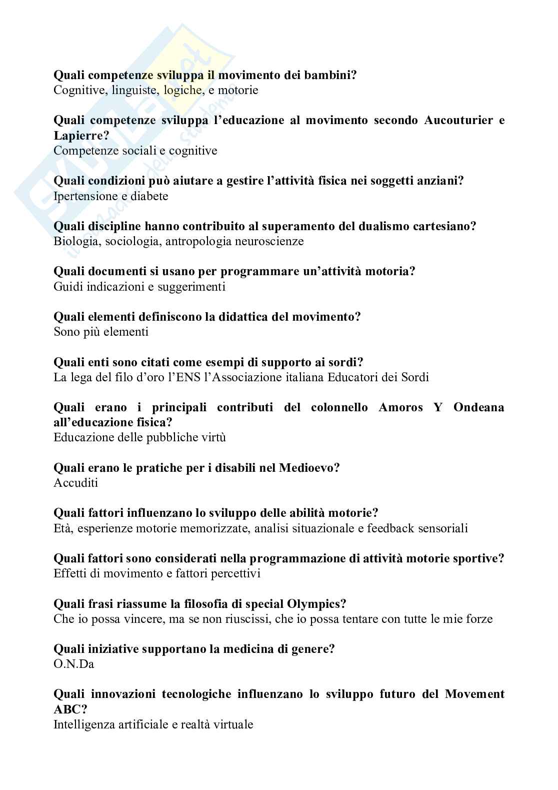 Paniere di Didattica, attività motoria e rieducazione funzionale, 2026 Pag. 36