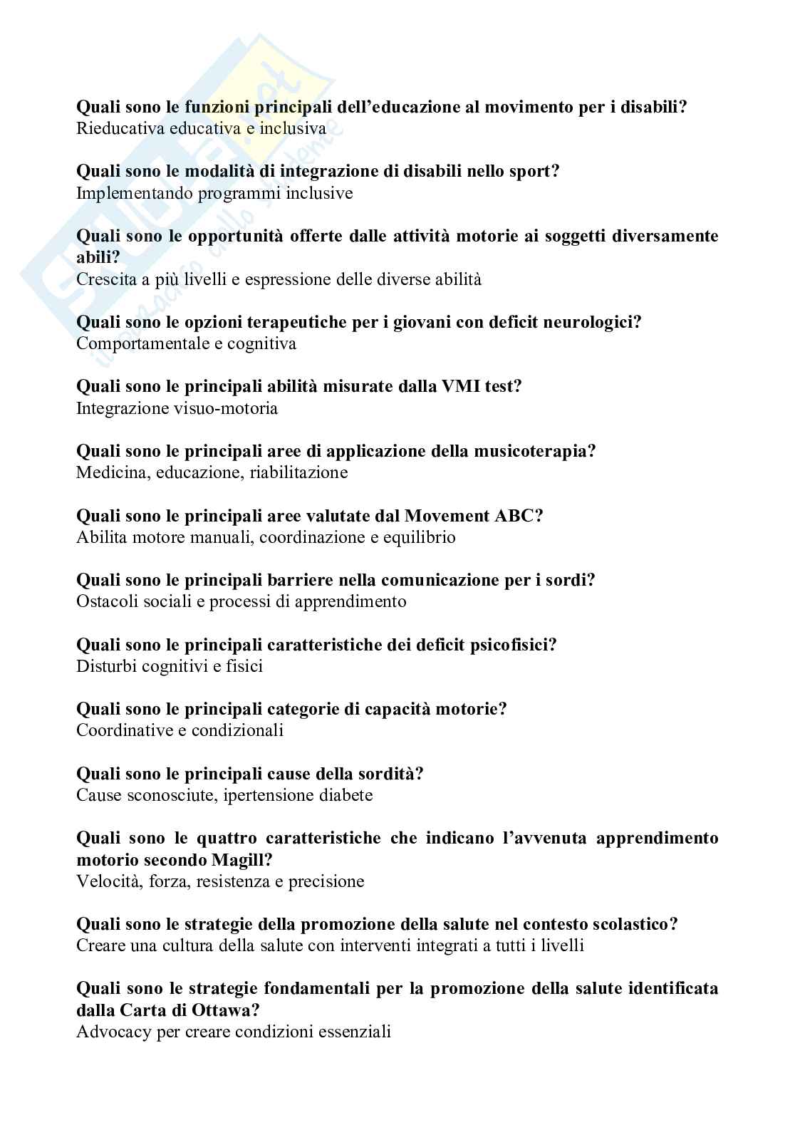 Paniere di Didattica, attività motoria e rieducazione funzionale, 2026 Pag. 41
