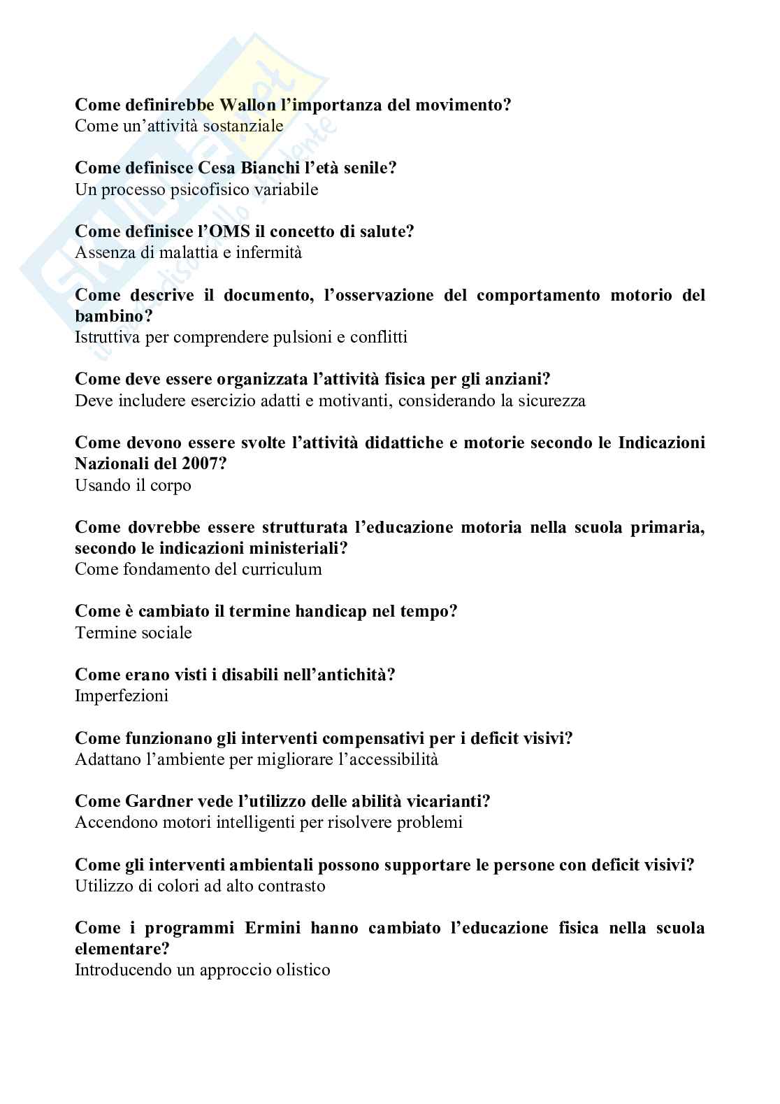 Paniere di Didattica, attività motoria e rieducazione funzionale, 2026 Pag. 6
