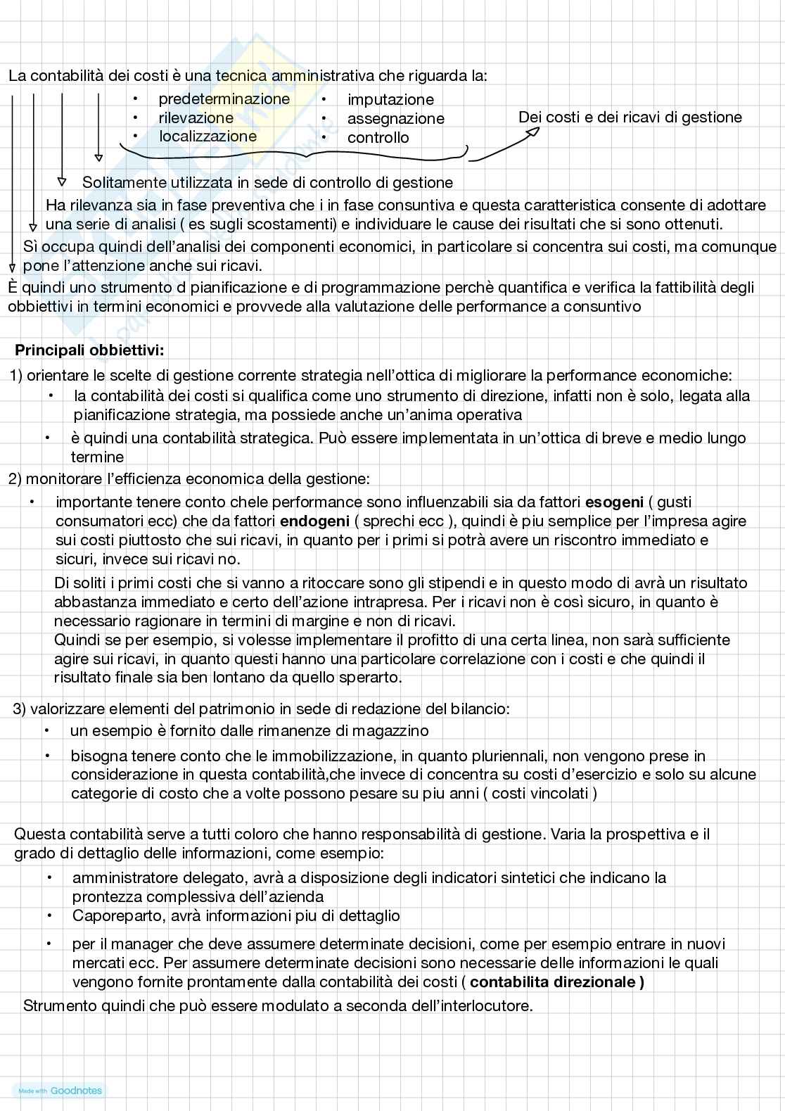 Analisi e contabilità dei costi Pag. 1