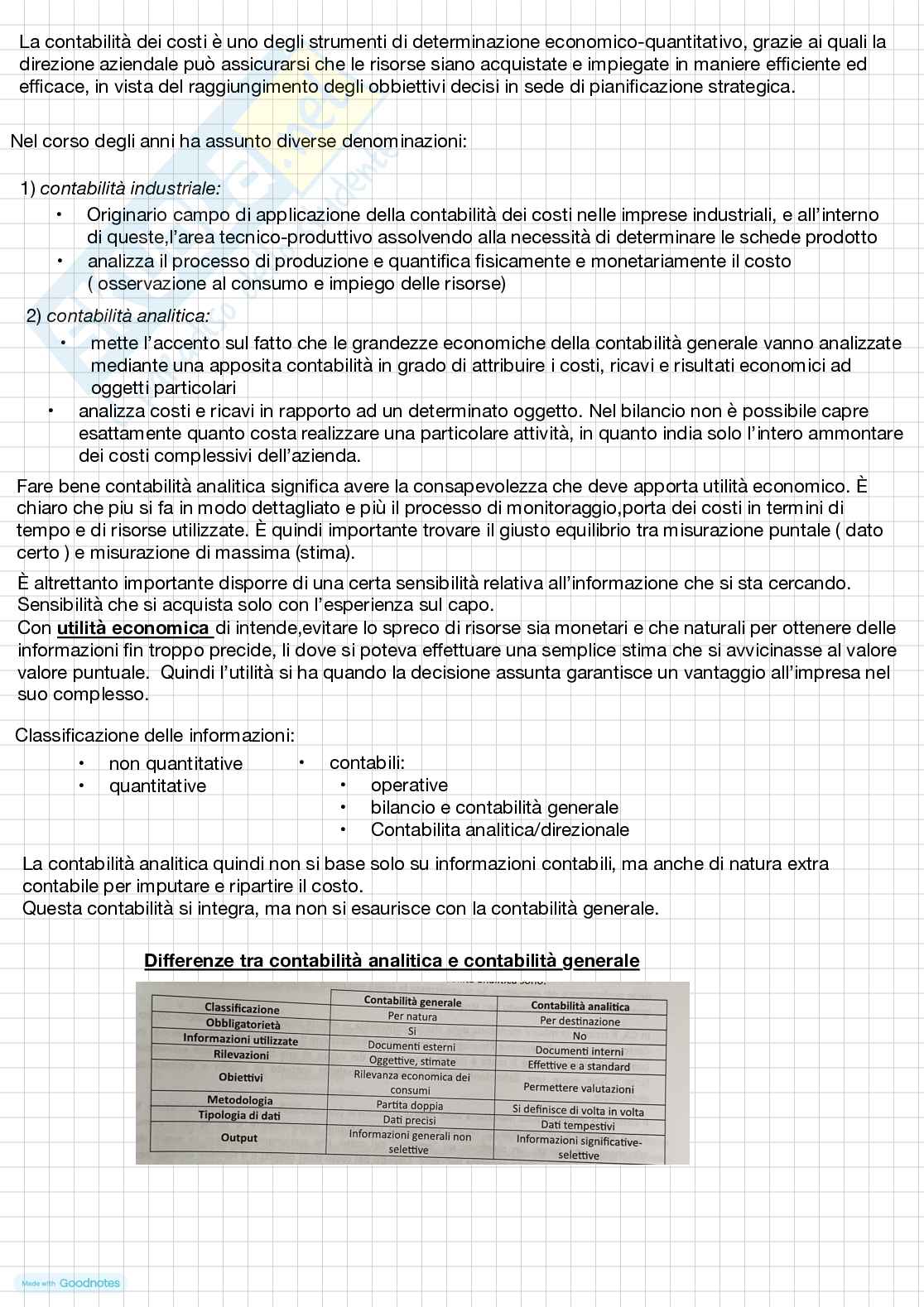 Analisi e contabilità dei costi Pag. 2
