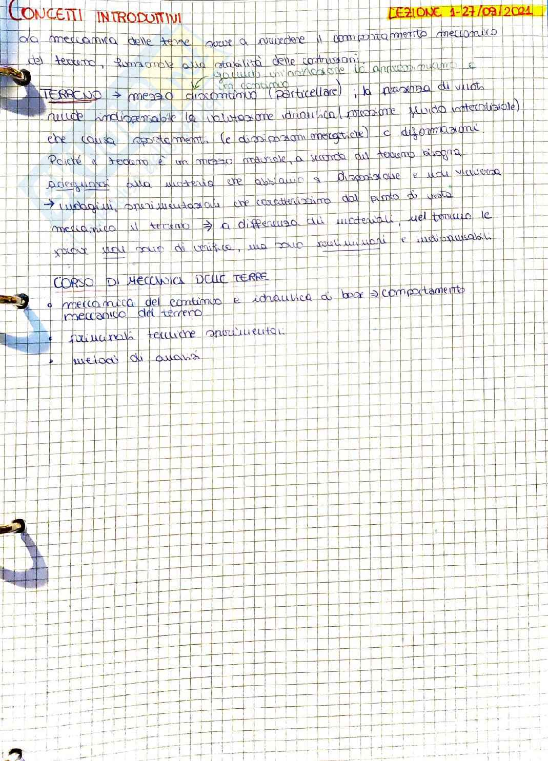 Appunti d Meccanica delle terre Pag. 1