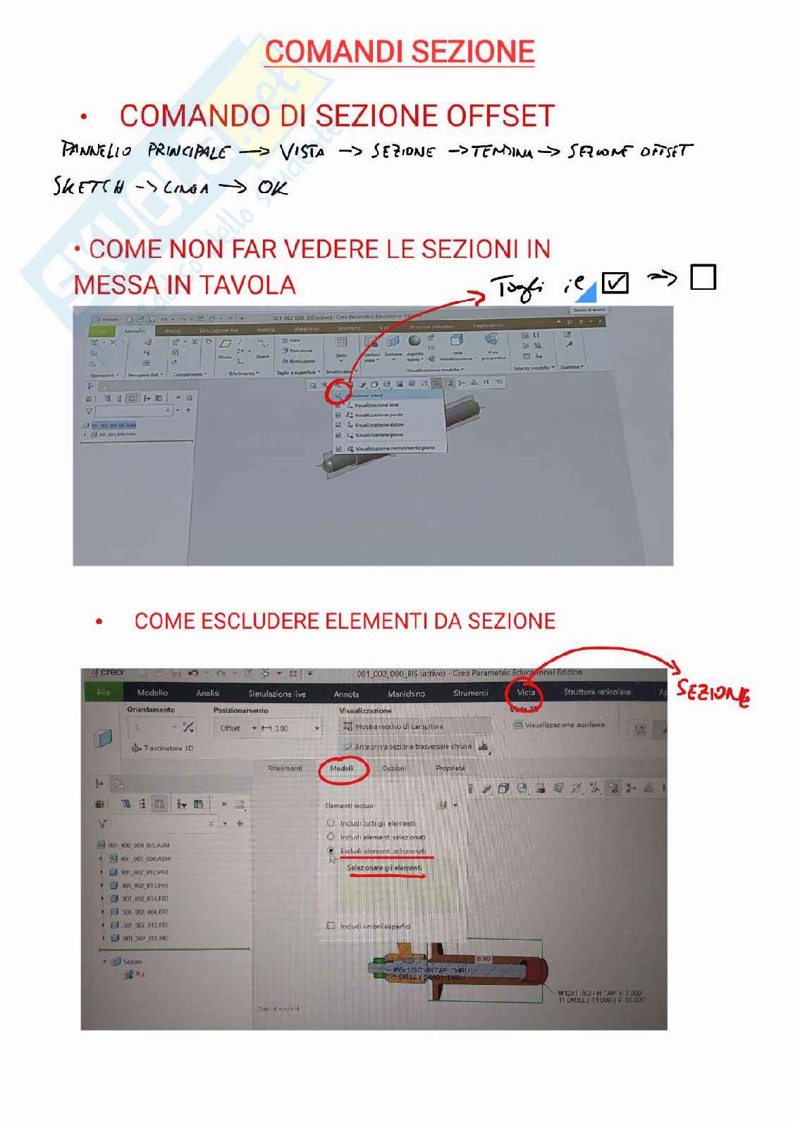 Guida Comandi Creo per esame Ingegnerizzazione Pag. 2