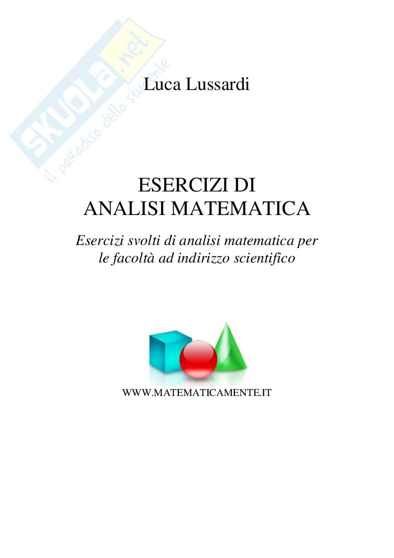 Esercizi di Analisi Matematica (ebook) Pag. 2