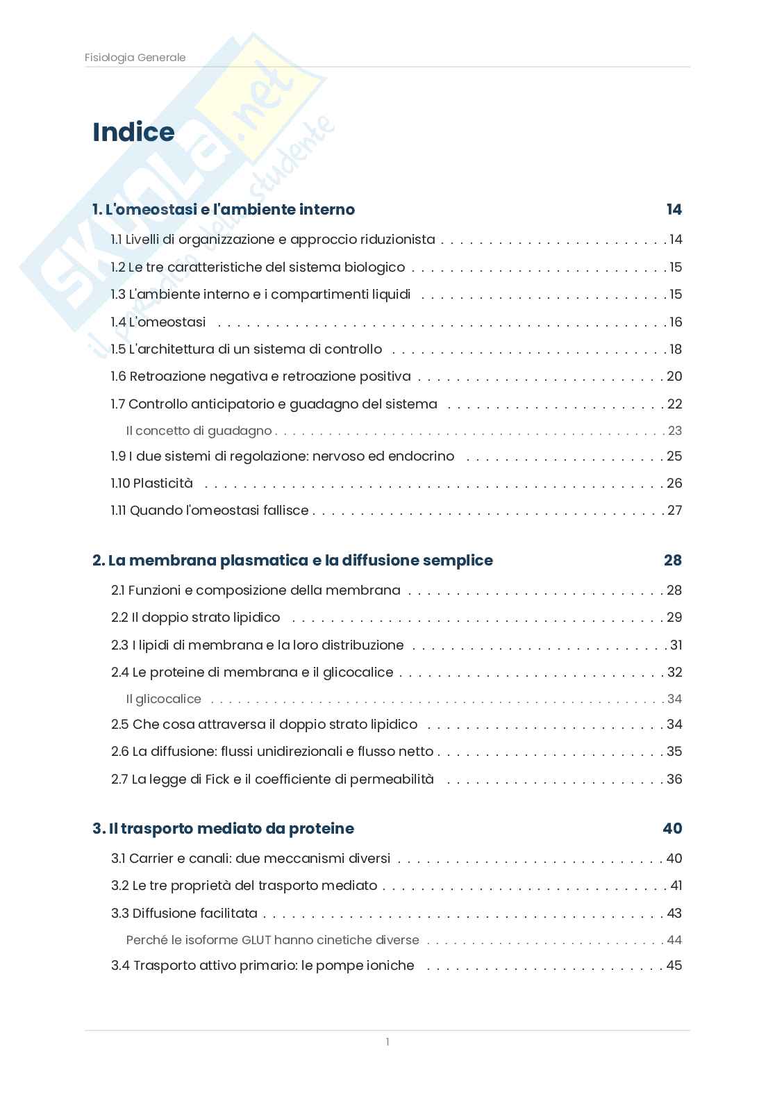 Fisiologia generale – Appunti illustrati con schemi e tabelle  Pag. 2