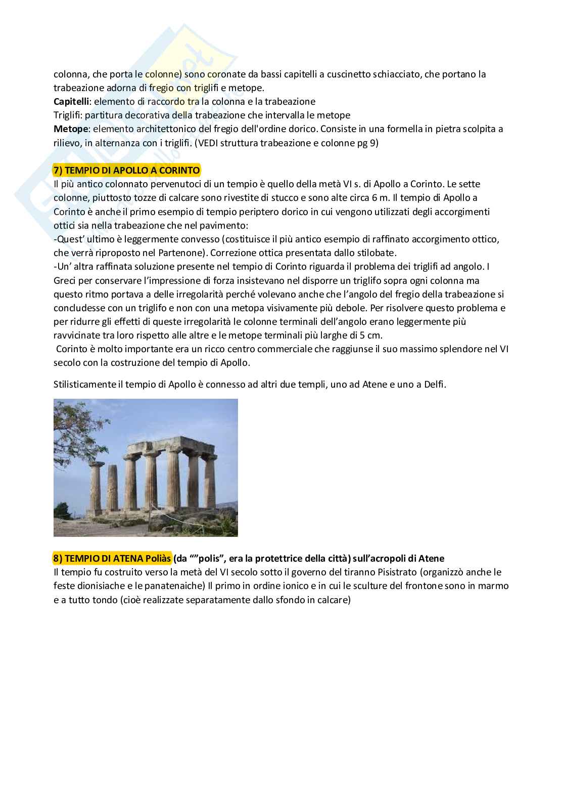 Architettura greca e romana: appunti di Elementi di architettura e urbanistica Pag. 6