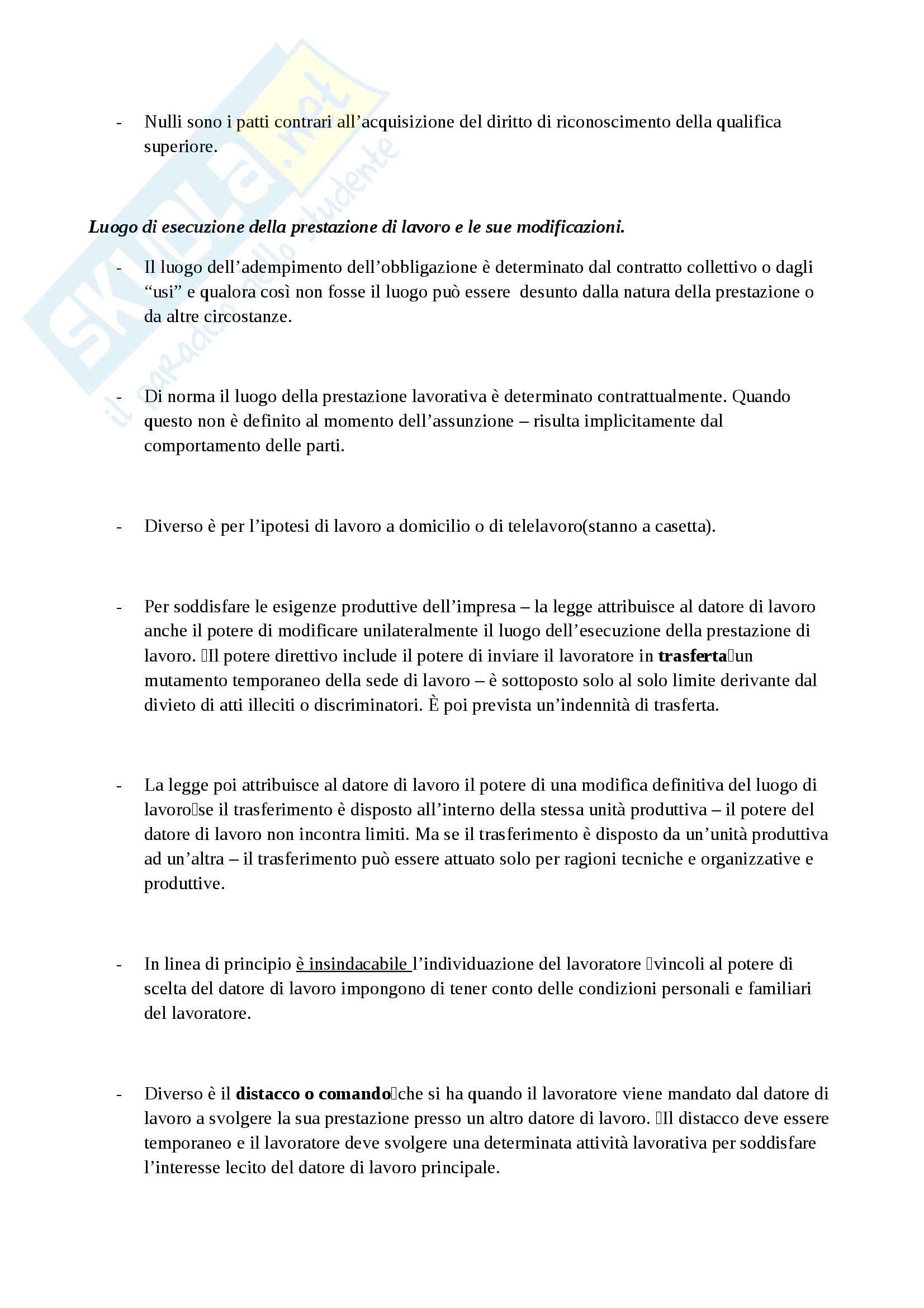 Riassunto esame Diritto del lavoro, prof. Pessi, libro consigliato Contratto e rapporto di lavoro, Persiani Pag. 41