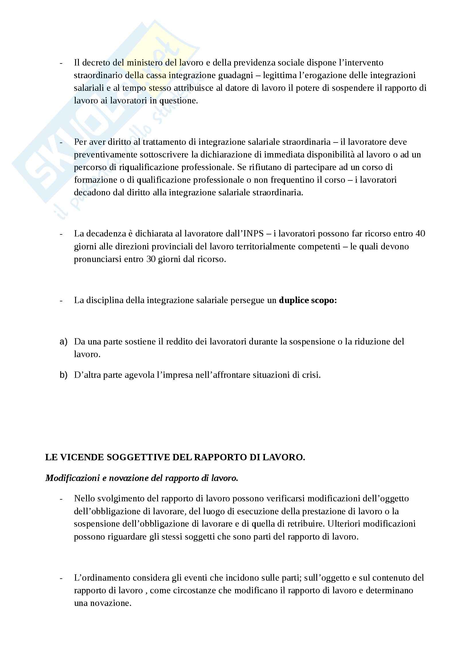 Riassunto esame Diritto del lavoro, prof. Pessi, libro consigliato Contratto e rapporto di lavoro, Persiani Pag. 61