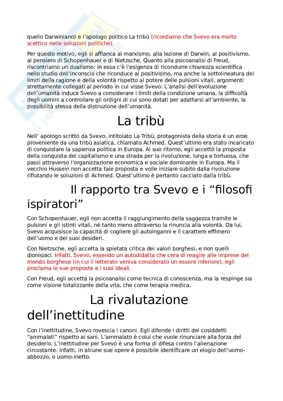 Italo Svevo - Vita, poetica e opere Pag. 2