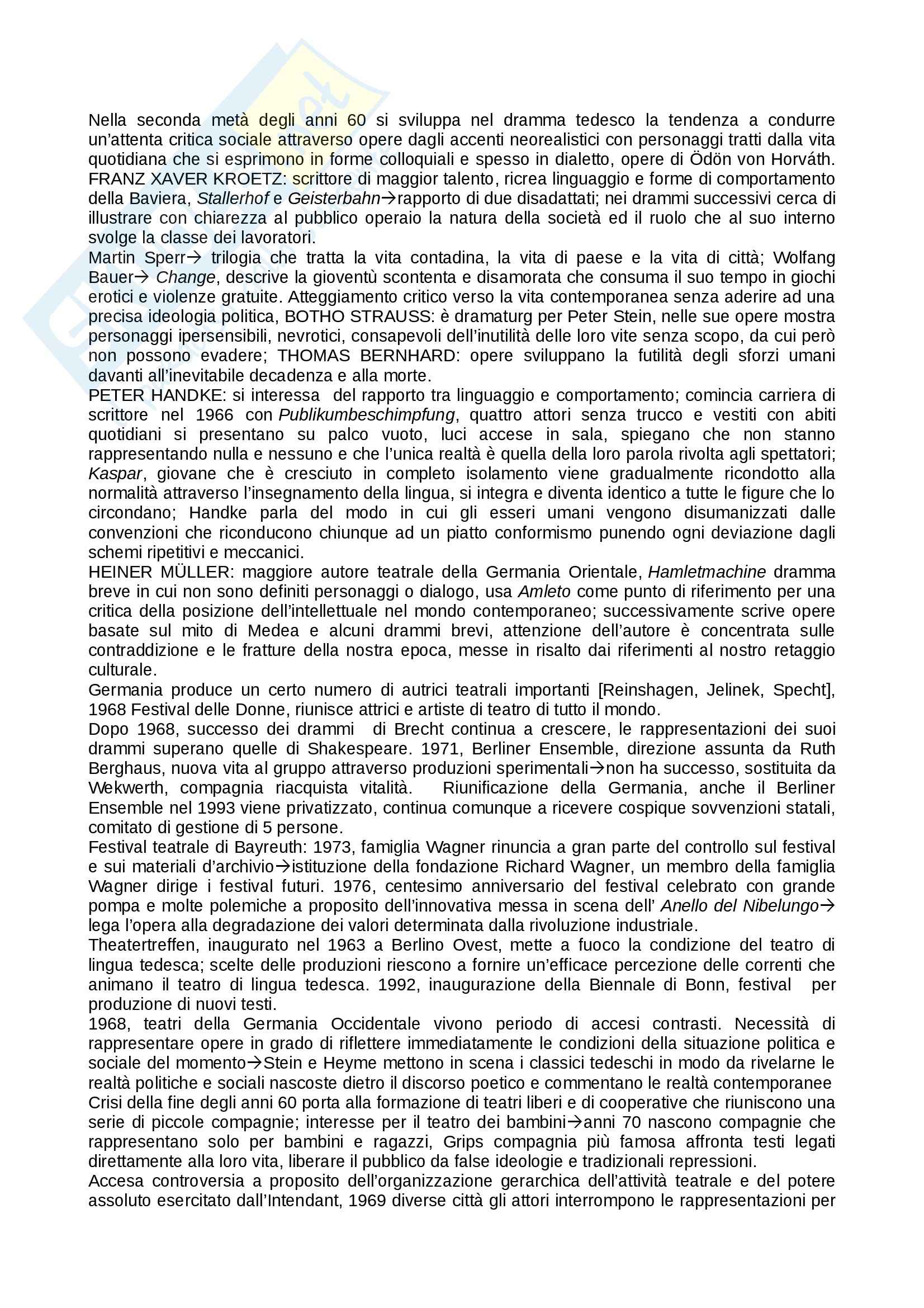 Riassunto esame teatro, prof. Alberti, libro consigliato Storia del teatro, Brockett, Vicentini, De Lorenzis Pag. 101