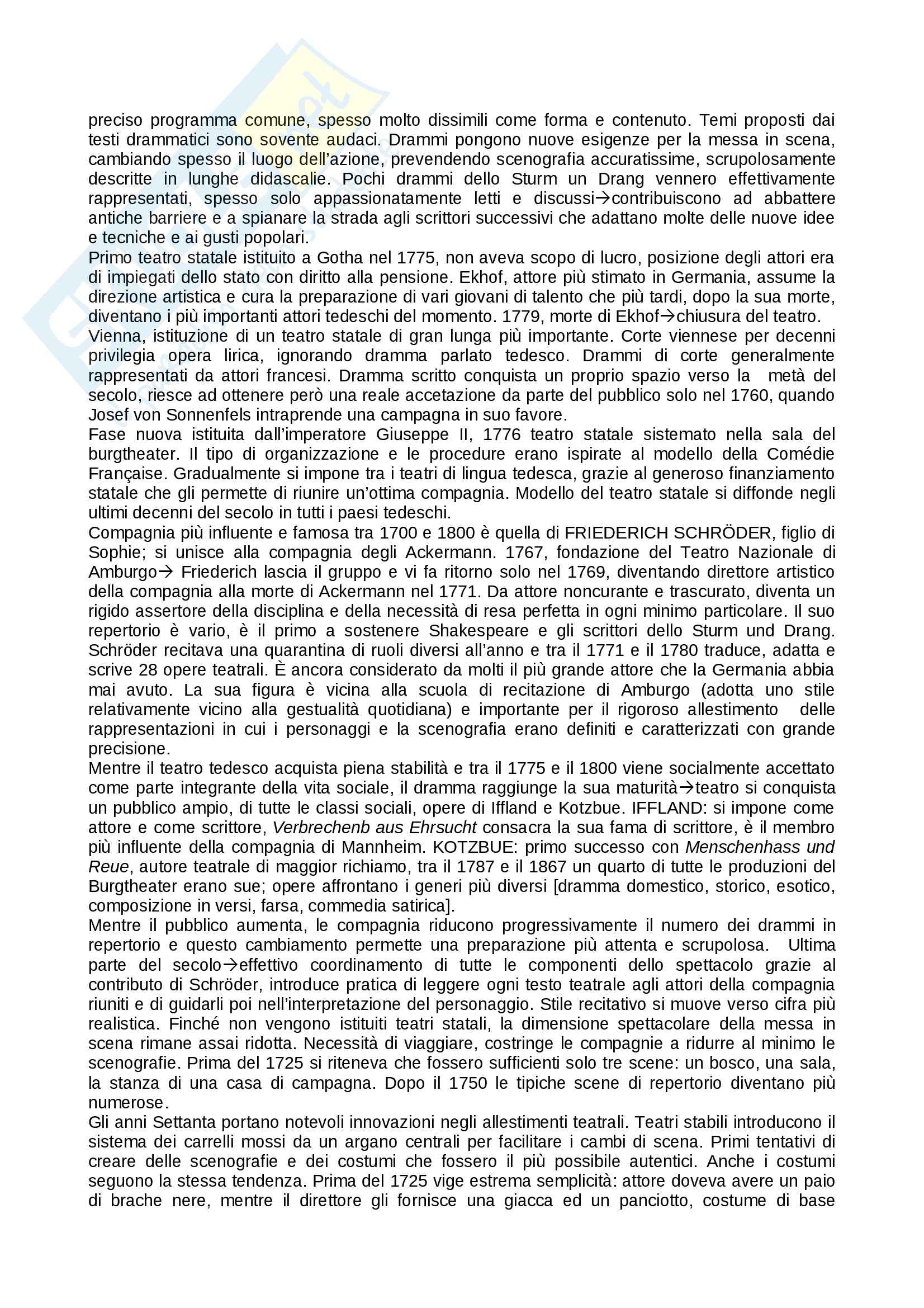 Riassunto esame teatro, prof. Alberti, libro consigliato Storia del teatro, Brockett, Vicentini, De Lorenzis Pag. 56