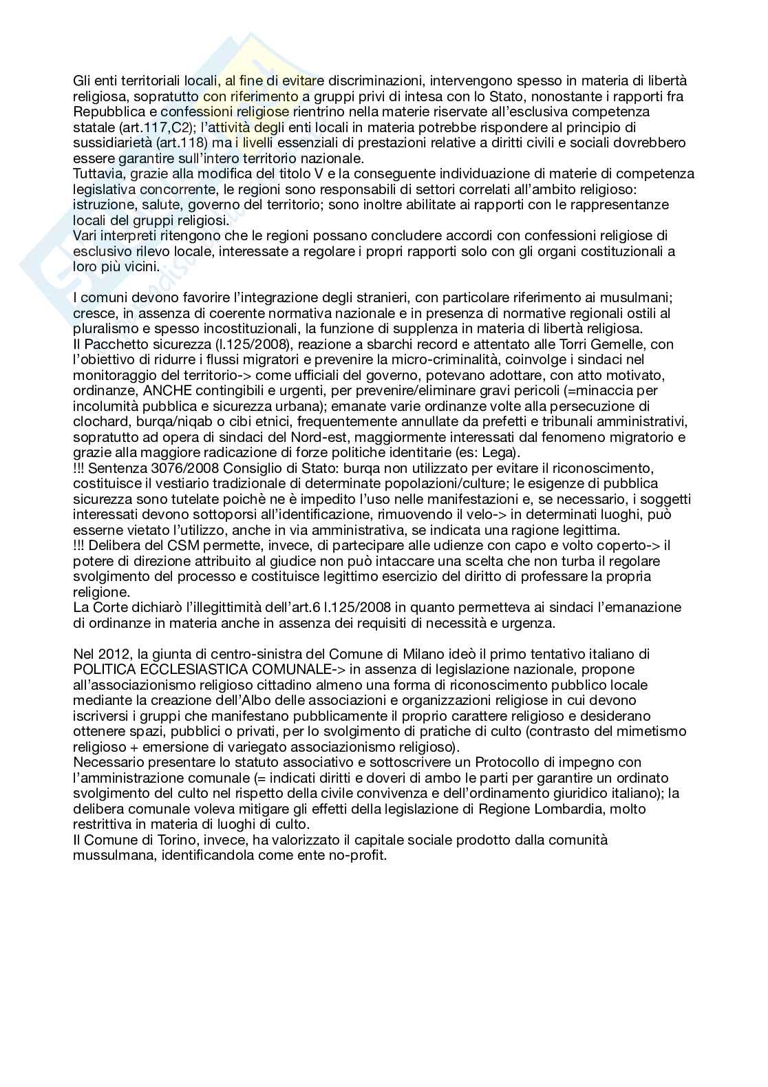 Riassunto esame Diritto ecclesiastico, Prof. Croce Marco, libro consigliato La libertà religiosa in Italia, Consorti Pag. 16