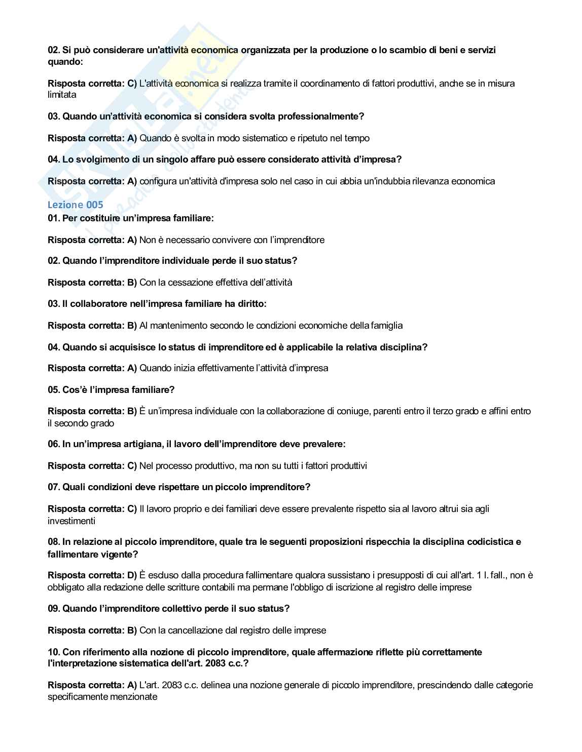 Quiz + aperte Diritto commerciale aggiornato al 2026 Pag. 2