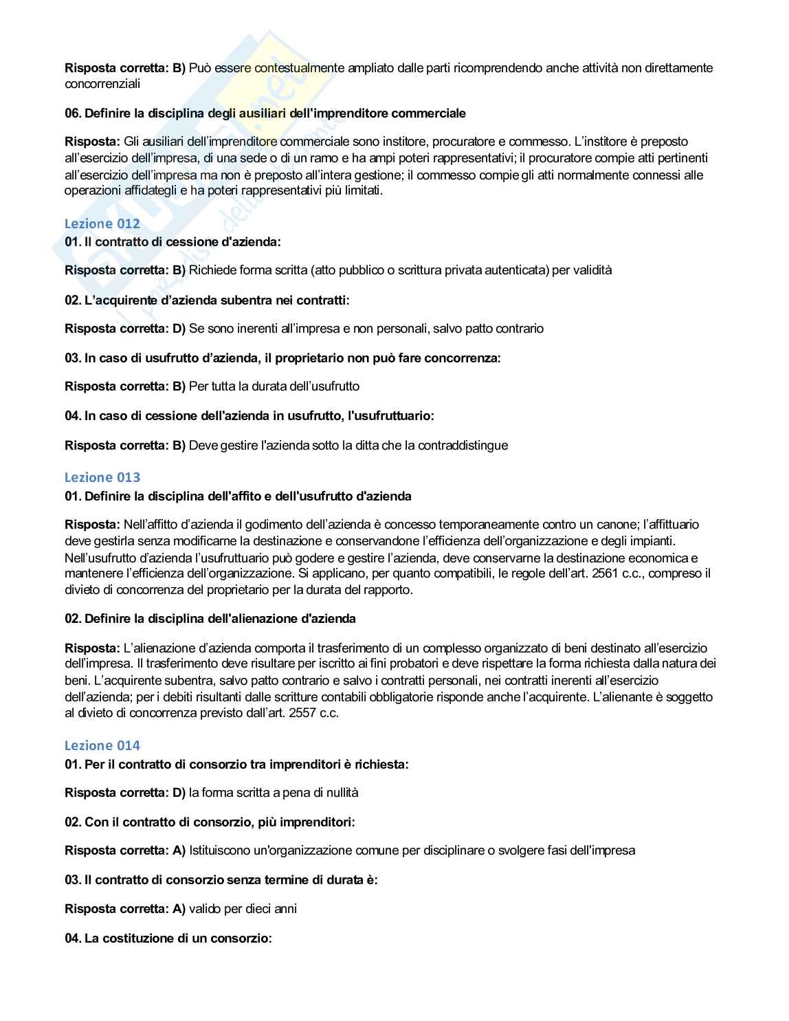 Quiz + aperte Diritto commerciale aggiornato al 2026 Pag. 6