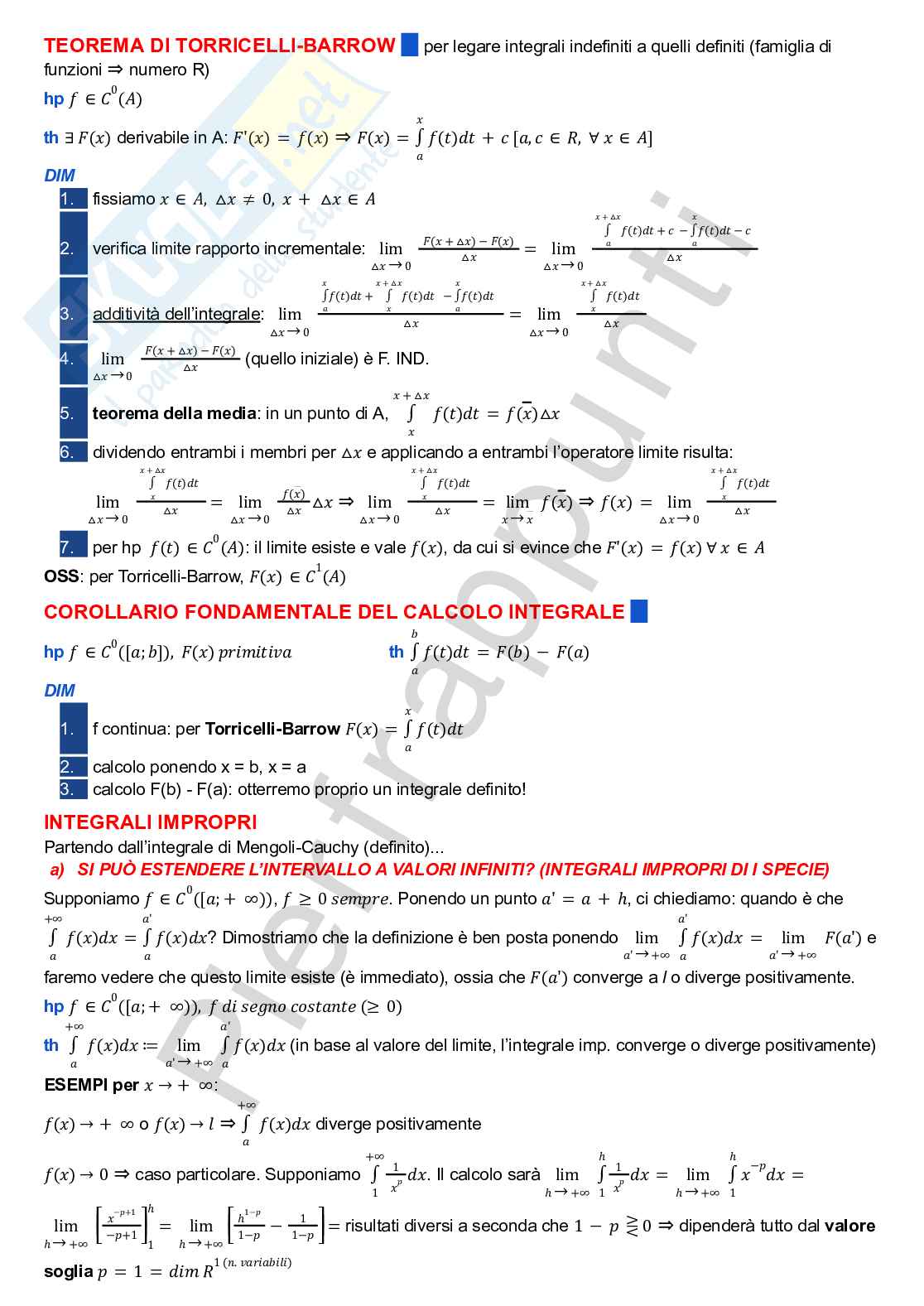Analisi I - Formulario e concetti principali teoria Pag. 21