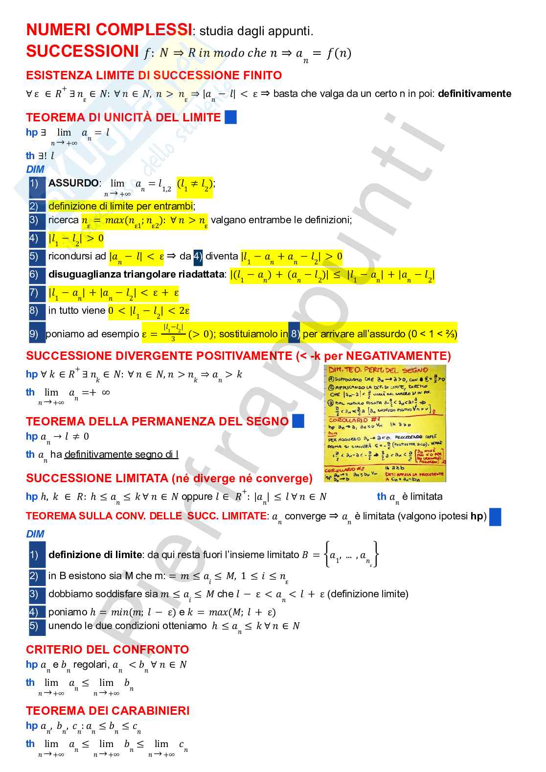 Analisi I - Formulario e concetti principali teoria Pag. 6
