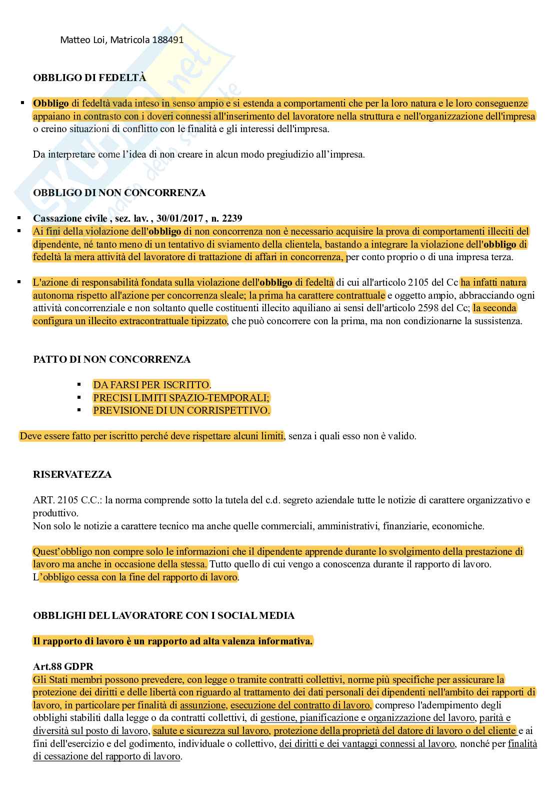 Diritto del lavoro Pag. 91
