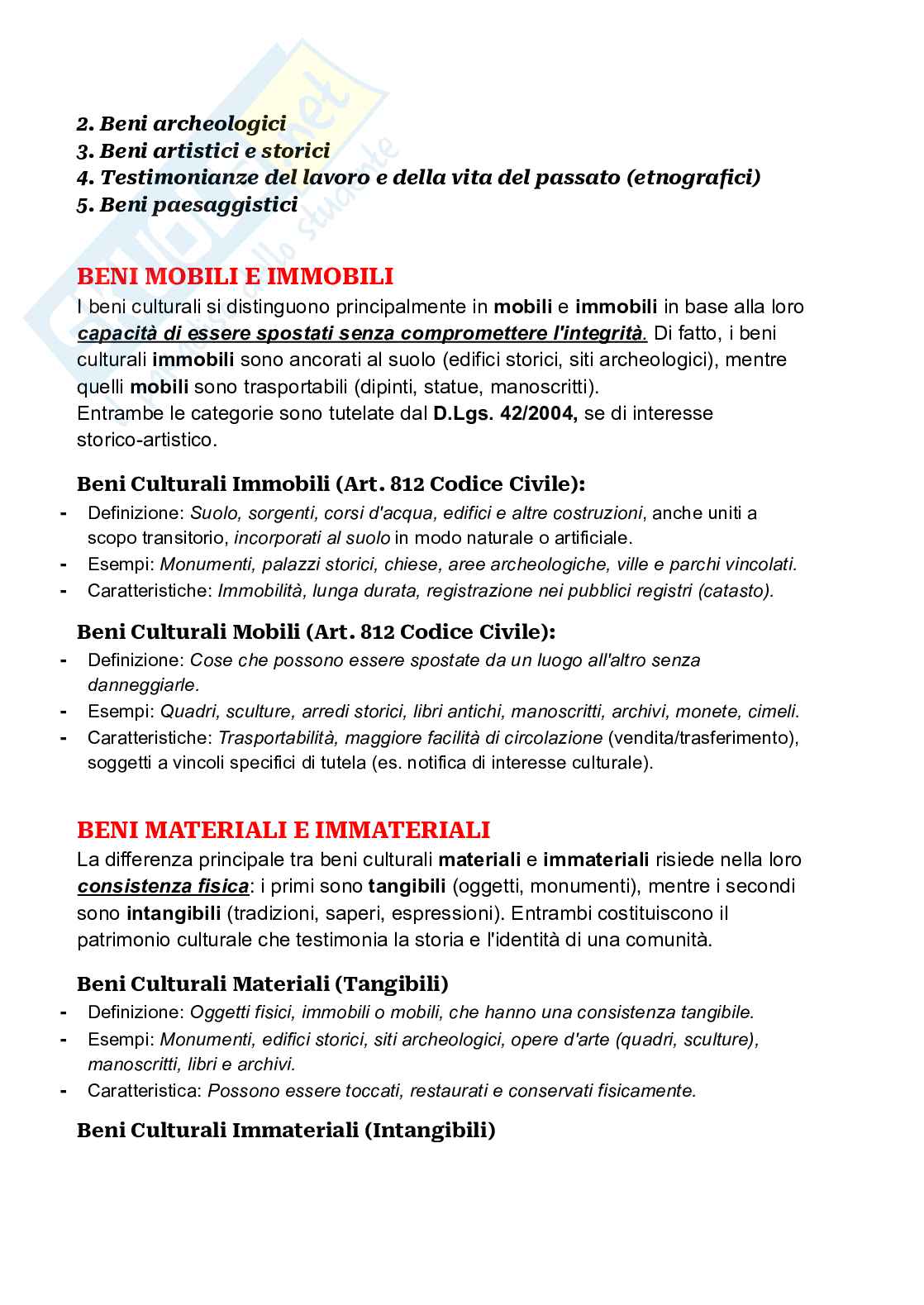 Appunti Beni culturali e ambientali Pag. 2