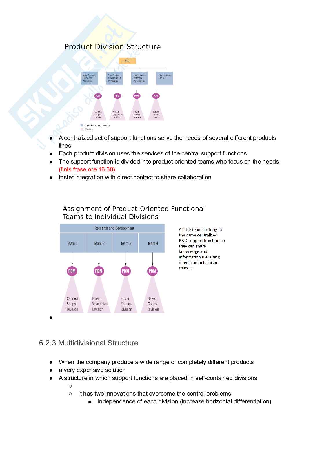 Organizational forms and design - Appunti Pag. 11
