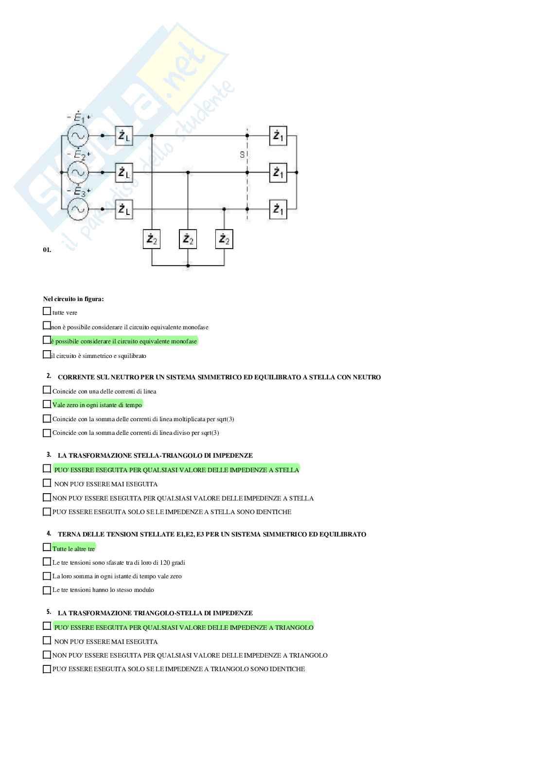 Elettrotecnica – esame – Paniere completo risposte chiuse – A.A. 2025/26 Pag. 41