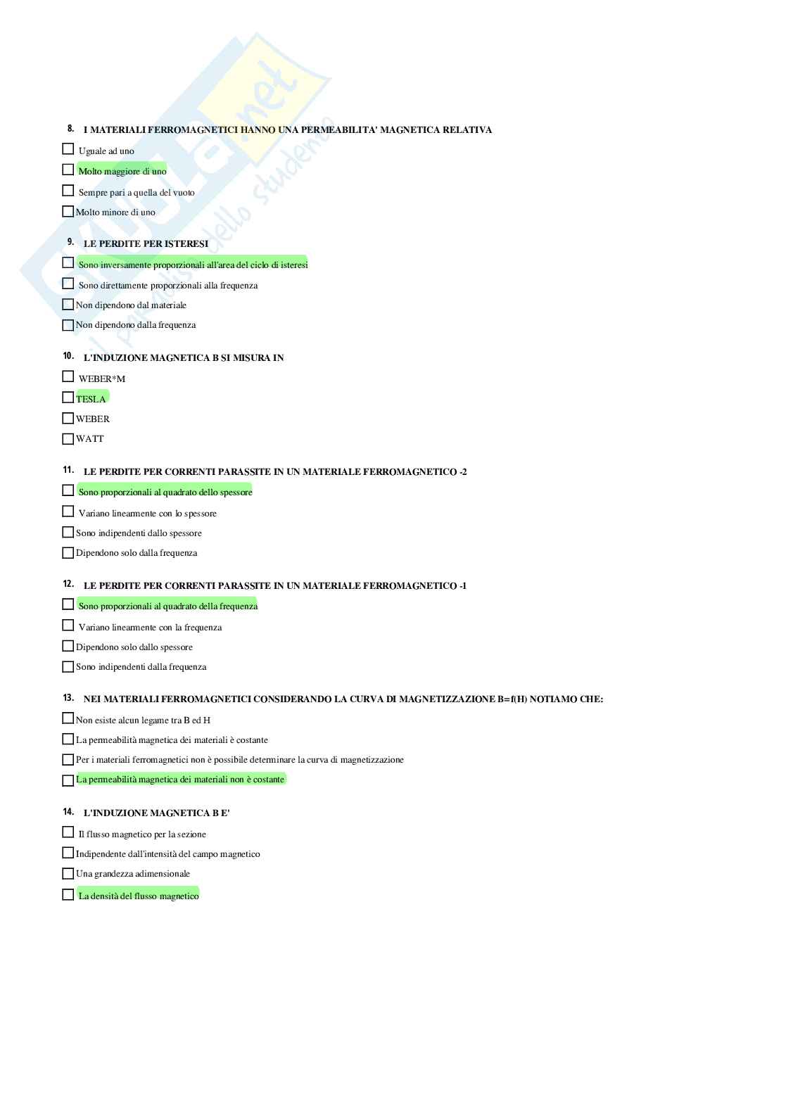 Elettrotecnica – esame – Paniere completo risposte chiuse – A.A. 2025/26 Pag. 56