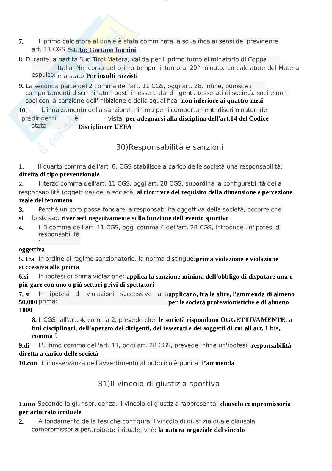 Paniere esame Giustizia sportiva Pag. 21